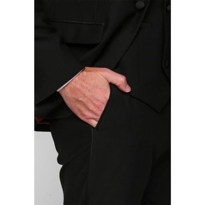 Men's Black Tuxedo Suit 3 Piece Shawl Lapel Formal Wedding Dress - Knighthood Store