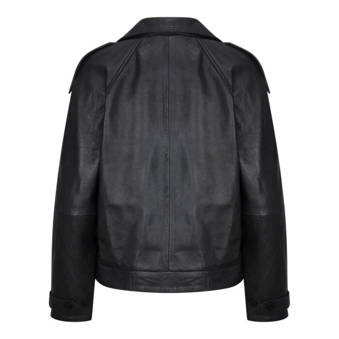 Women's Leather Jacket Cropped Trench Coat - Knighthood Store