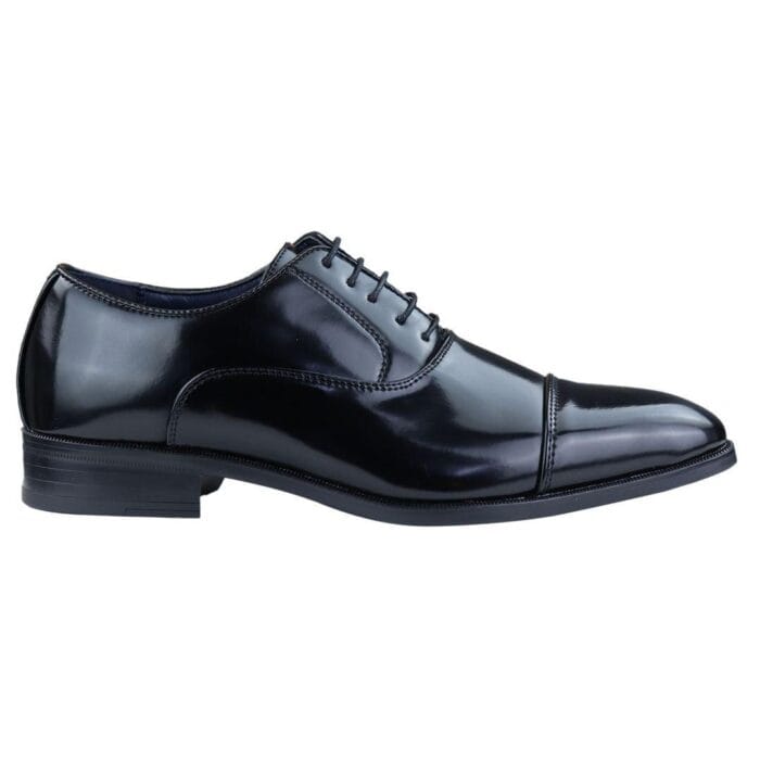 Mens Smart Formal Black Brown Shoes Patent Round Toe VIntage 1920s - Knighthood Store