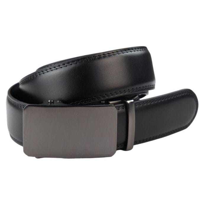 Mens Leather Belt Ratchet Trouser Jeans Dress 35MM Trim to Fit Any Size - Knighthood Store