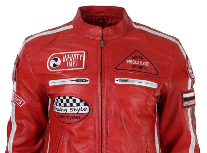 Men's Zipped Biker Leather Jacket | Infinity - Knighthood Store