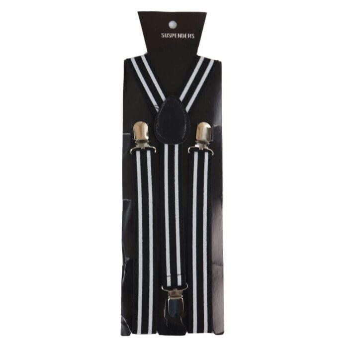 Mens Vintage Check Stripe Trouser Braces Suspenders 1920s Gatsby Peaky Blinders - Knighthood Store