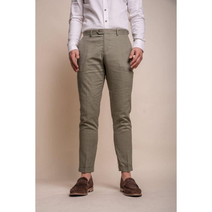Mens Sage Green Linen 2 Piece Summer Suit - Knighthood Store
