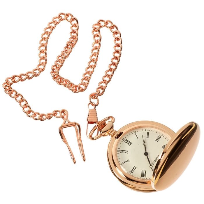 Silver Gold Rose 1920's Classic Blinders Pocket Watch & Chain Vintage Retro - Knighthood Store