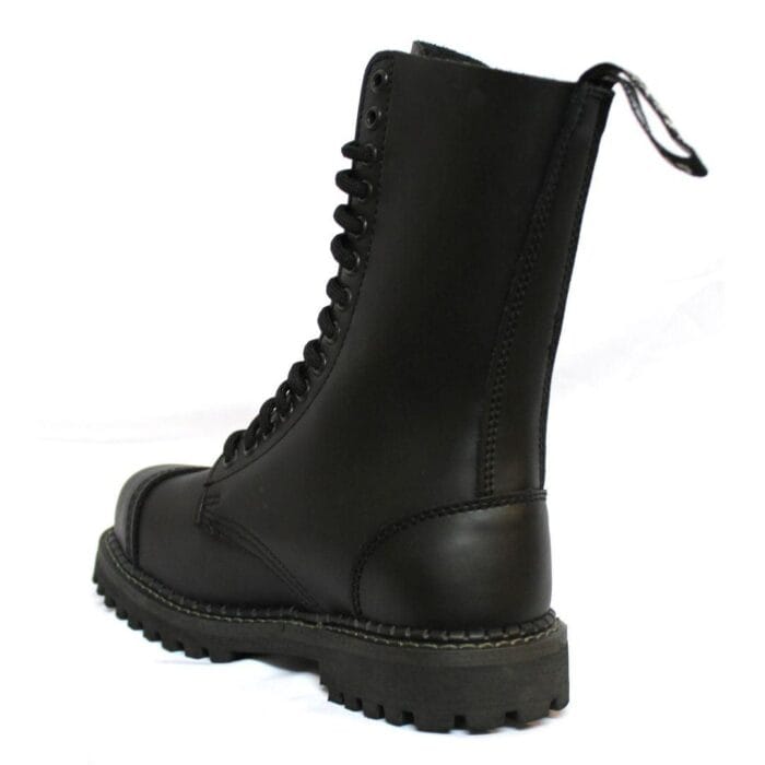 Unisex Real Leather Military Boots Black Ginders Herald Punk Rock Safety Steel Toe - Knighthood Store