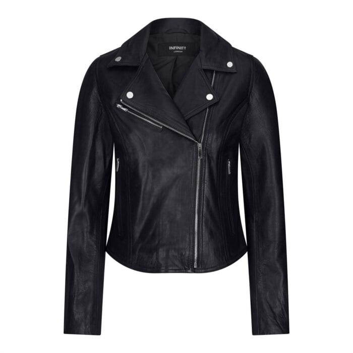 Womens Real Leather Biker Jacket Cross Zip Soft Slim Fit Brando Tan Brown Black Red Yellow - Knighthood Store
