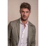 Mens Sage Green Linen 2 Piece Summer Suit - Knighthood Store
