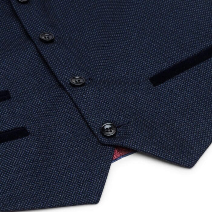 Boys Navy Blue 3 Piece Tweed Birdseye Suit Smart Formal Wedding Classic 1920s - Knighthood Store