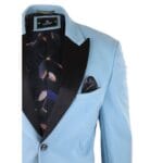 Mens Velvet Blazer Tuxedo Jacket Black Satin Lapel Pastel Blue Pink Green - Knighthood Store