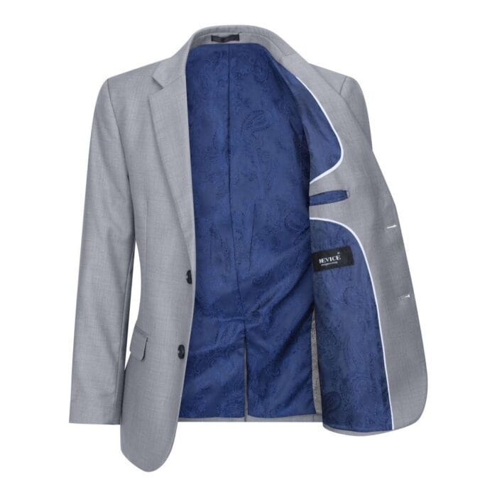 Boys 3 Piece Light Grey Suit Classic Wedding Party Vintage Christening - Knighthood Store
