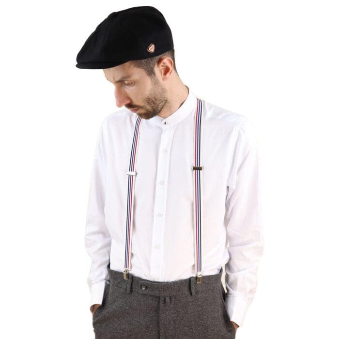 Mens Vintage Check Stripe Trouser Braces Suspenders 1920s Gatsby Peaky Blinders - Knighthood Store