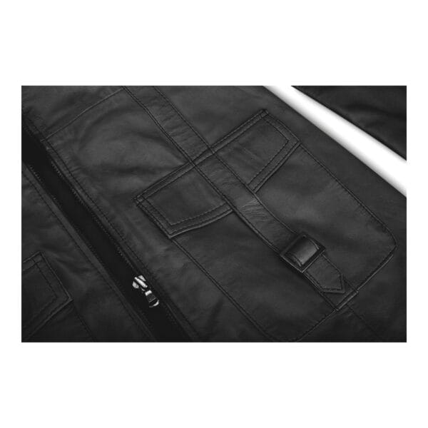 Black Tan Ladies Woman's Vintage Soft Washed Real Leather Jacket Trench Coat - Knighthood Store