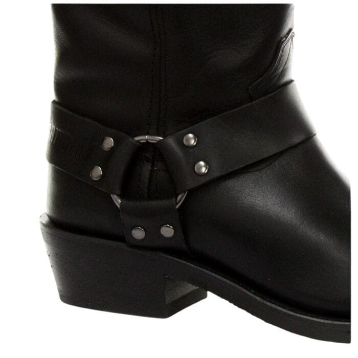 Unisex Real Leather Hi Biker Boots Rock Punk Grinders Buckle Cowboy Riding - Knighthood Store