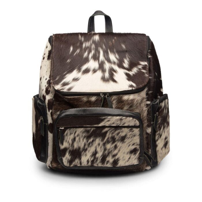 Unisex Rucksack Real Leather Cow Skin Zipped Bag Mens Ladies Carrier - Knighthood Store