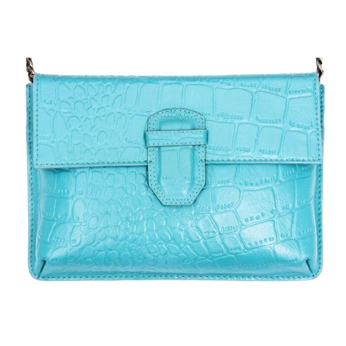Womens Real Leather Buckle Hide Clutch Shoulder Bag Metal Chain Cross Body - Knighthood Store