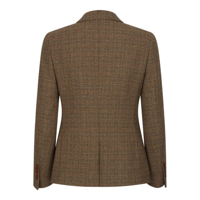 Women's Blazer Brown Tweed Tailored Fit Formal Jacket - Knighthood Store
