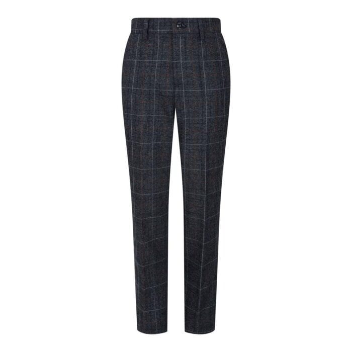 Boys Grey Black 3 Piece Tweed Suit Herringbone Wine Vintage Retro - Knighthood Store
