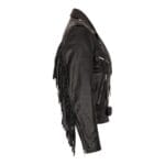 Women's Leather Jacket Brando Tassel Fringe Cow Hide Moto Biker Coat - Knighthood Store