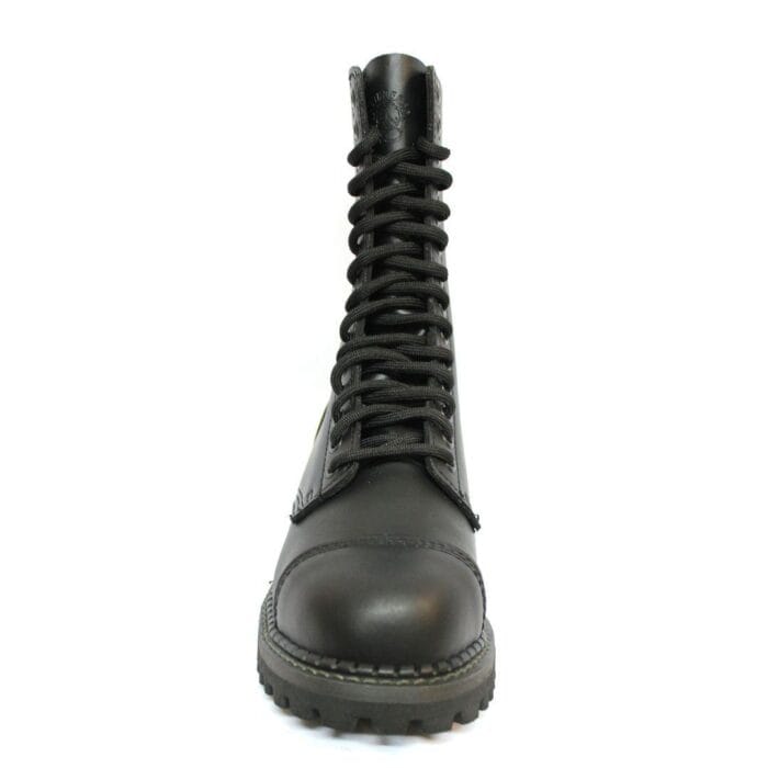 Unisex Real Leather Military Boots Black Ginders Herald Punk Rock Safety Steel Toe - Knighthood Store