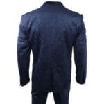 Mens Marc Darcy Velvet Paisley Blue Fit 3 Piece Suit Tuxedo Dinner Jacket Wedding - Knighthood Store