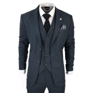 Men's 3 Piece Suit Classic Prince of Wales Check Olive Green Wedding Office Retro - Knighthood Store