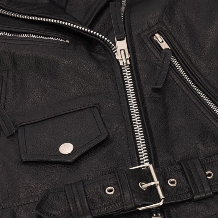 Women's Leather Jacket Brando Tassel Fringe Cow Hide Moto Biker Coat - Knighthood Store
