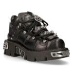 New Rock Women's 110-S1 Bootie Metal Spikes Goth Punk Laced - Knighthood Store