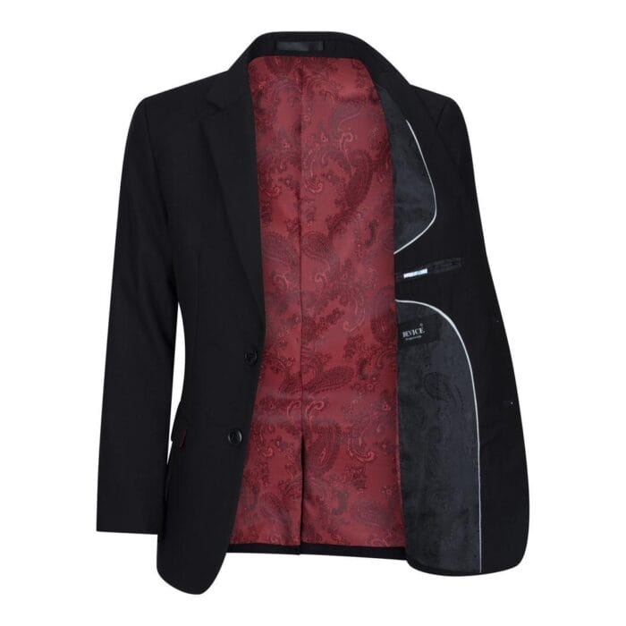 Boys 3 Piece Black Tailored Fit Complete Suit Classic Wedding Mourning Funeral - Knighthood Store