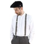 Mens Vintage Check Stripe Trouser Braces Suspenders 1920s Gatsby Peaky Blinders - Knighthood Store