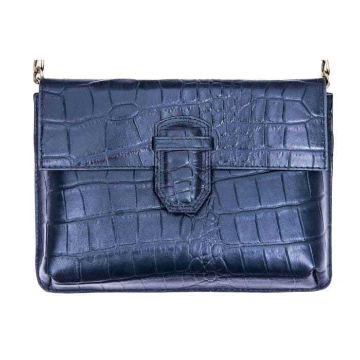 Womens Real Leather Buckle Hide Clutch Shoulder Bag Metal Chain Cross Body - Knighthood Store
