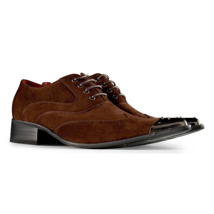 Mens Metal Toe Pointed Shoes Suede Leather Patent Laced Cowboy Italian Dancing - Knighthood Store