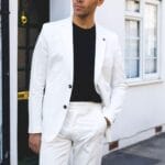 Mens 2 Piece Summer Suit Cream Office Wedding Smart Casual Classic Italian Tailored Fit - Knighthood Store