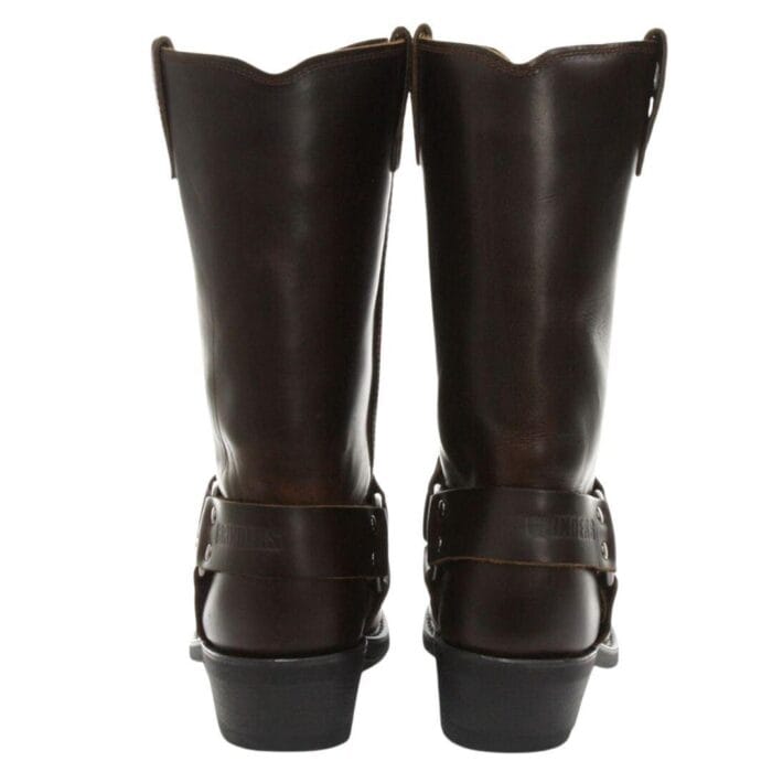 Unisex Real Leather Hi Biker Boots Rock Punk Grinders Buckle Cowboy Riding - Knighthood Store
