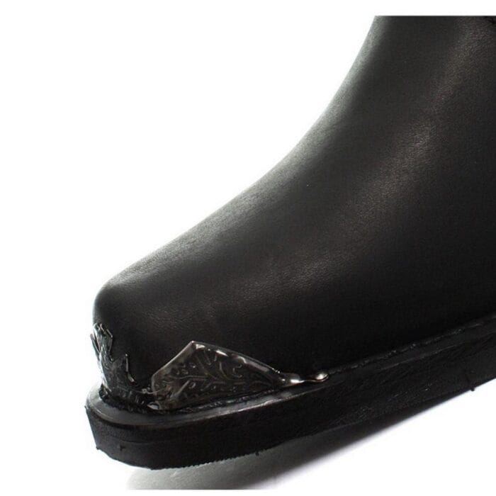 Mens Real Leather Lo Biker Boots Rock Punk Grinders Eagle Buckle Metal Toe - Knighthood Store