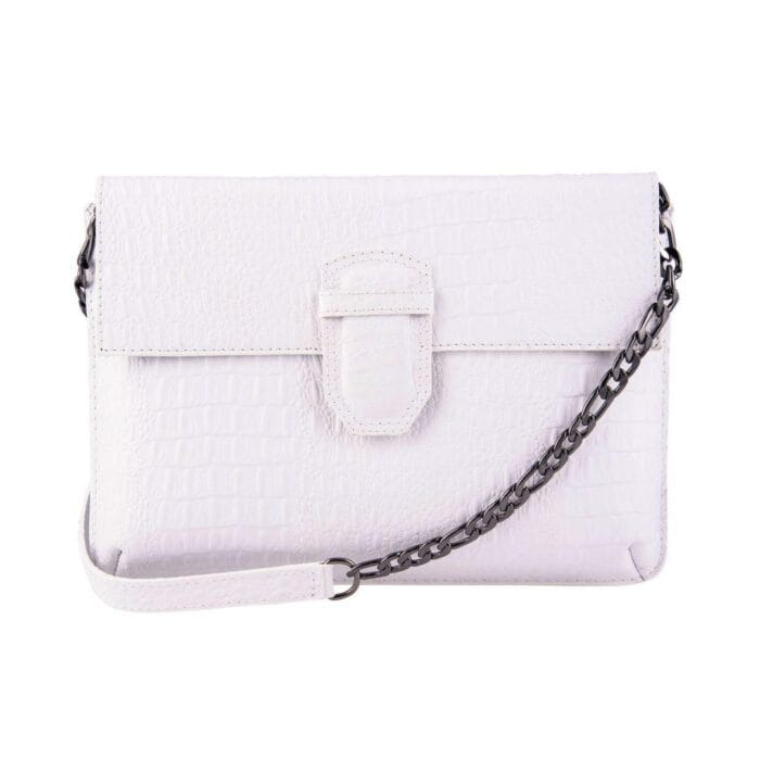 Womens Real Leather Buckle Hide Clutch Shoulder Bag Metal Chain Cross Body - Knighthood Store