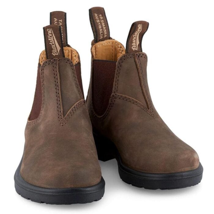 Blundstone 565 Kids Unisex Rustic Brown Leather Boots Slip On Ankle Boots - Knighthood Store