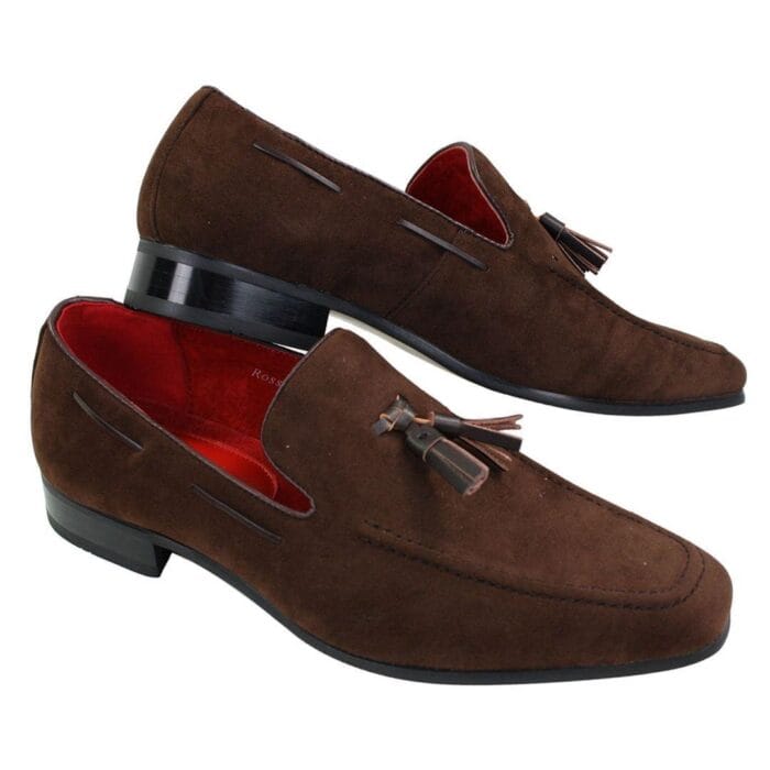 Mens Suede Loafers Driving Shoes Slip On Tassle Design Leather Smart Casual - Knighthood Store