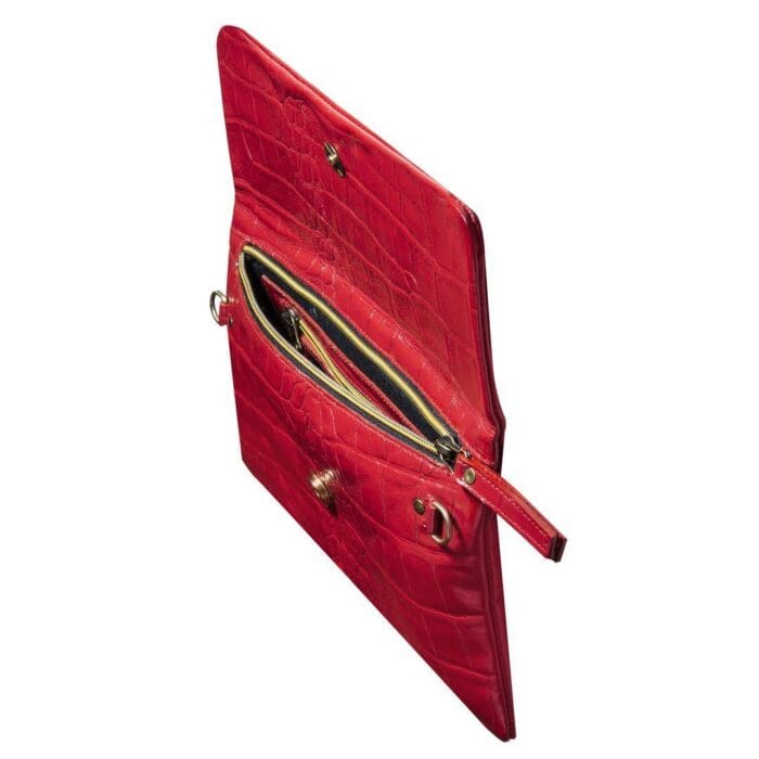 Womens Real Leather Patent Clutch Shoulder Bag Metal Chain Cross Body Textured - Knighthood Store
