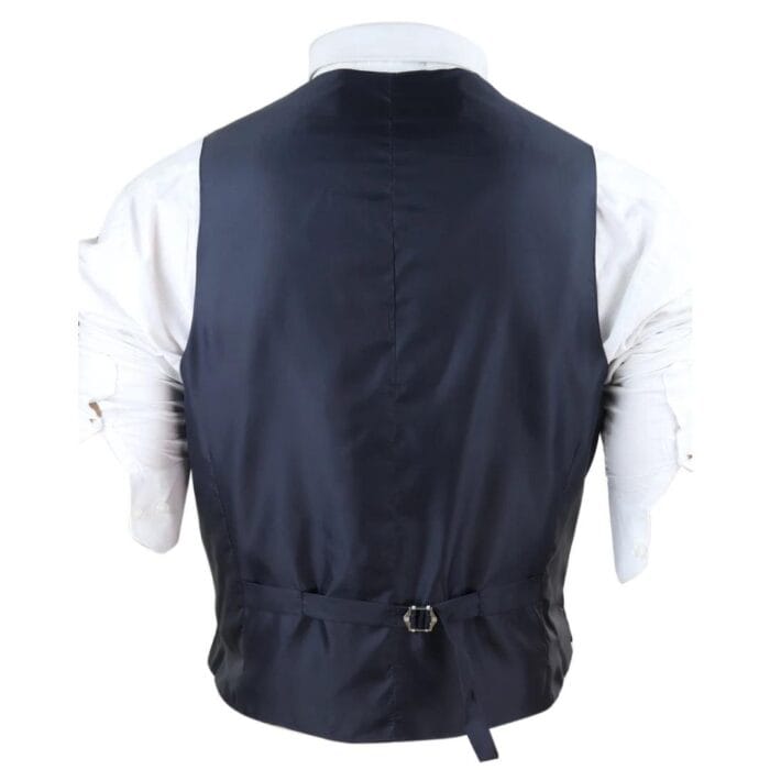 Mens Double Breasted Waistcoat 1920s Blinders Smart Casual Pocket Chain - Knighthood Store