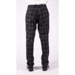 Mens Navy Blue Tan Prince Of Wales Check Trousers Regular Length Tailored Fit - Knighthood Store
