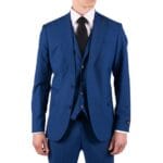 Mens 3 Piece Royal Blue Tailored Fit Suit Best Man Groom Prom Wedding Classic - Knighthood Store