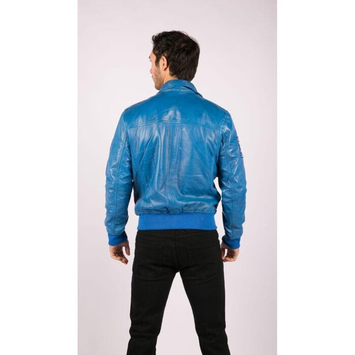 Mens Real Leather Black Bomber Badge Air Force Pilot Flying Jacket - Knighthood Store