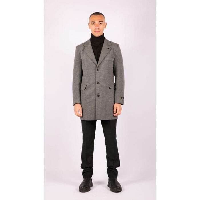 Mens 3/4 Long Overcoat Jacket Wool Feel Coat Blinders Slim Fit - Knighthood Store