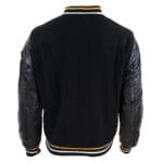 Mens Baseball Varsity Letterman College Fleece Jacket Badge PU Leather Sleeves - Knighthood Store