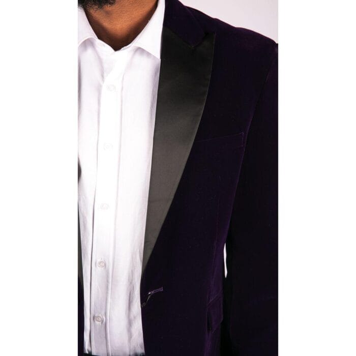 Mens Soft Velvet Black Navy 1 Button Dinner Jacket Tuxedo Blazer Smart Casual Fit - Knighthood Store
