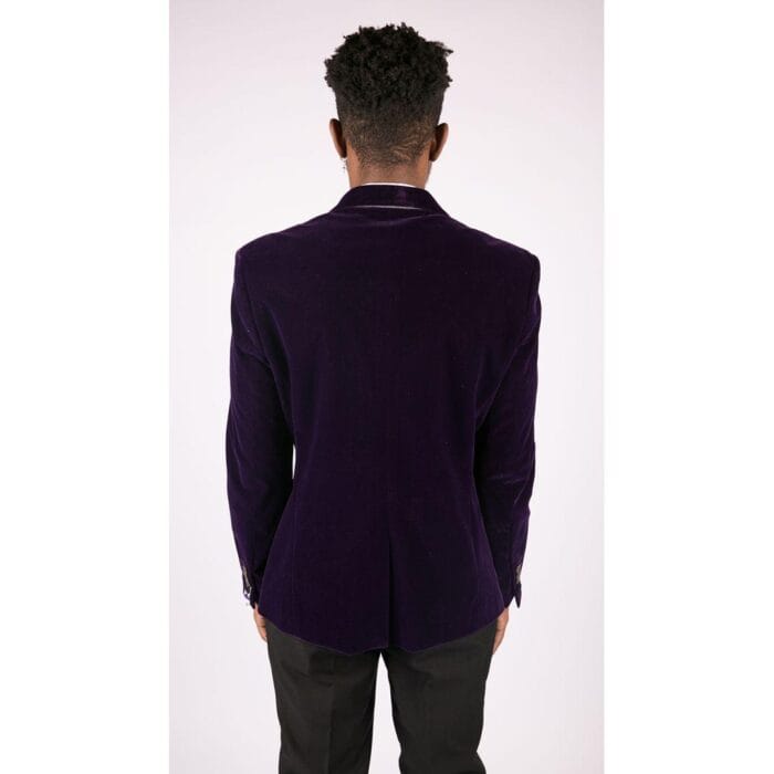 Mens Soft Velvet Black Navy 1 Button Dinner Jacket Tuxedo Blazer Smart Casual Fit - Knighthood Store