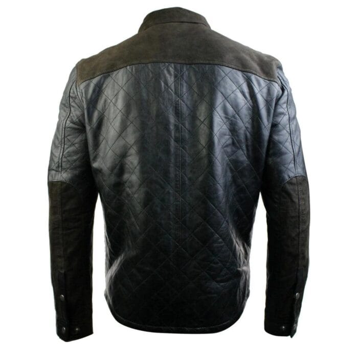Mens Real Leather Hunter Safari Quilted Jacket Soft Brown Suede Patch Design - Knighthood Store
