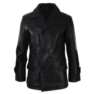 Mens 3/4 Double Breasted Real Leather Dr Who Kreigsmarine Uboat Jacket - Knighthood Store
