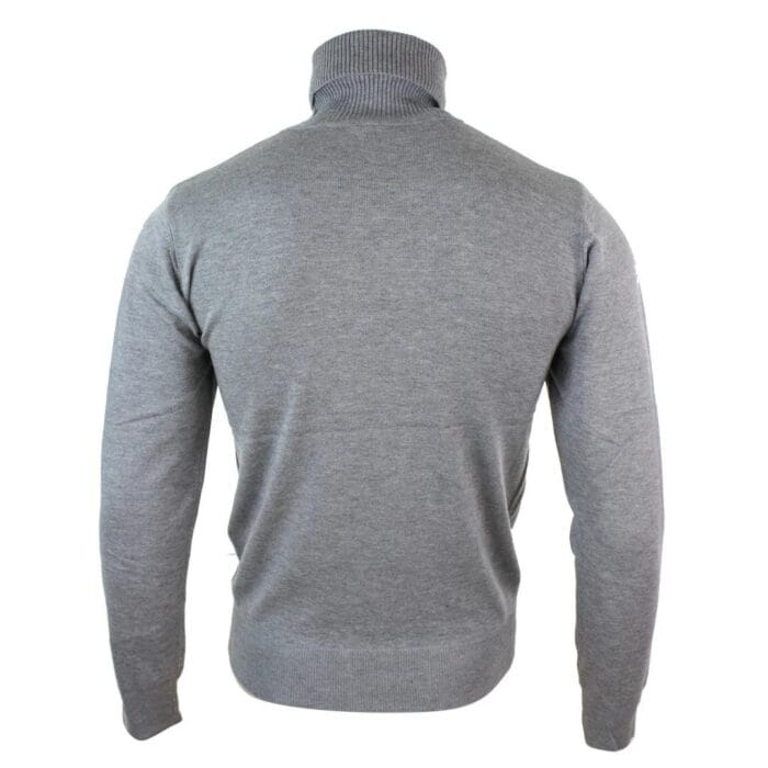 Mens Slim Fit Polar Roll Neck Jumper Light Weight Fitted Cashmere Wool Blend Grey Black Navy - Knighthood Store