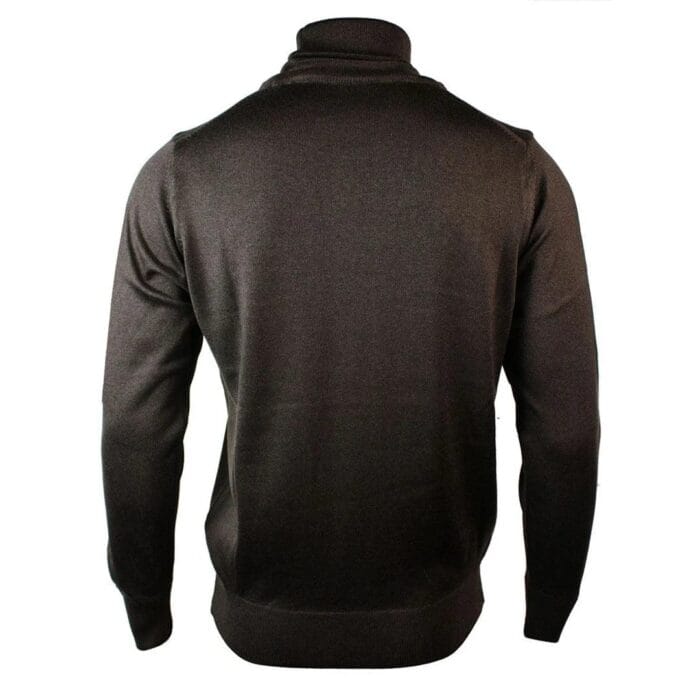 Mens Slim Fit Polar Roll Neck Jumper Light Weight Fitted Cashmere Wool Blend Grey Black Navy - Knighthood Store